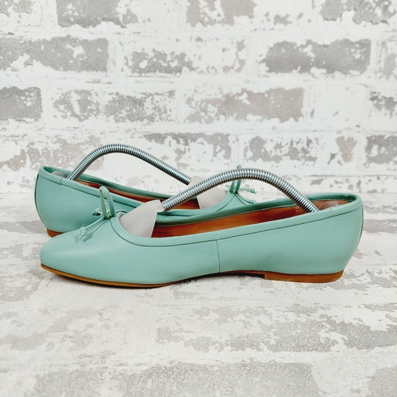 NEW Nordstrom Ashton Lea Blue Leather Square Toe Ballet Flats F550 - Picture 4 of 11